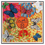 HERMES FLORAL PEDALS 12X12