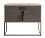 TWO DRAWER NIGHTSTAND W/ METAL