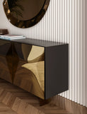 GLASS 3 DOOR CREDENZA