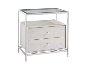 NIGHTSTAND WITH GLASS TOP