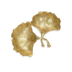 NEW LEAVES GINGKO DOUBLE COMPARTMENT DISH