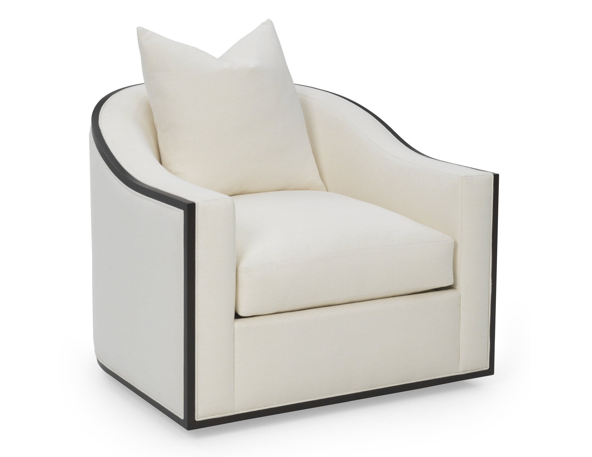 WOOD TRIM SWIVEL CHAIR – Clive Daniel Home